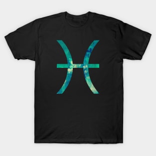 Pisces Zodiac Watercolor Design T-Shirt